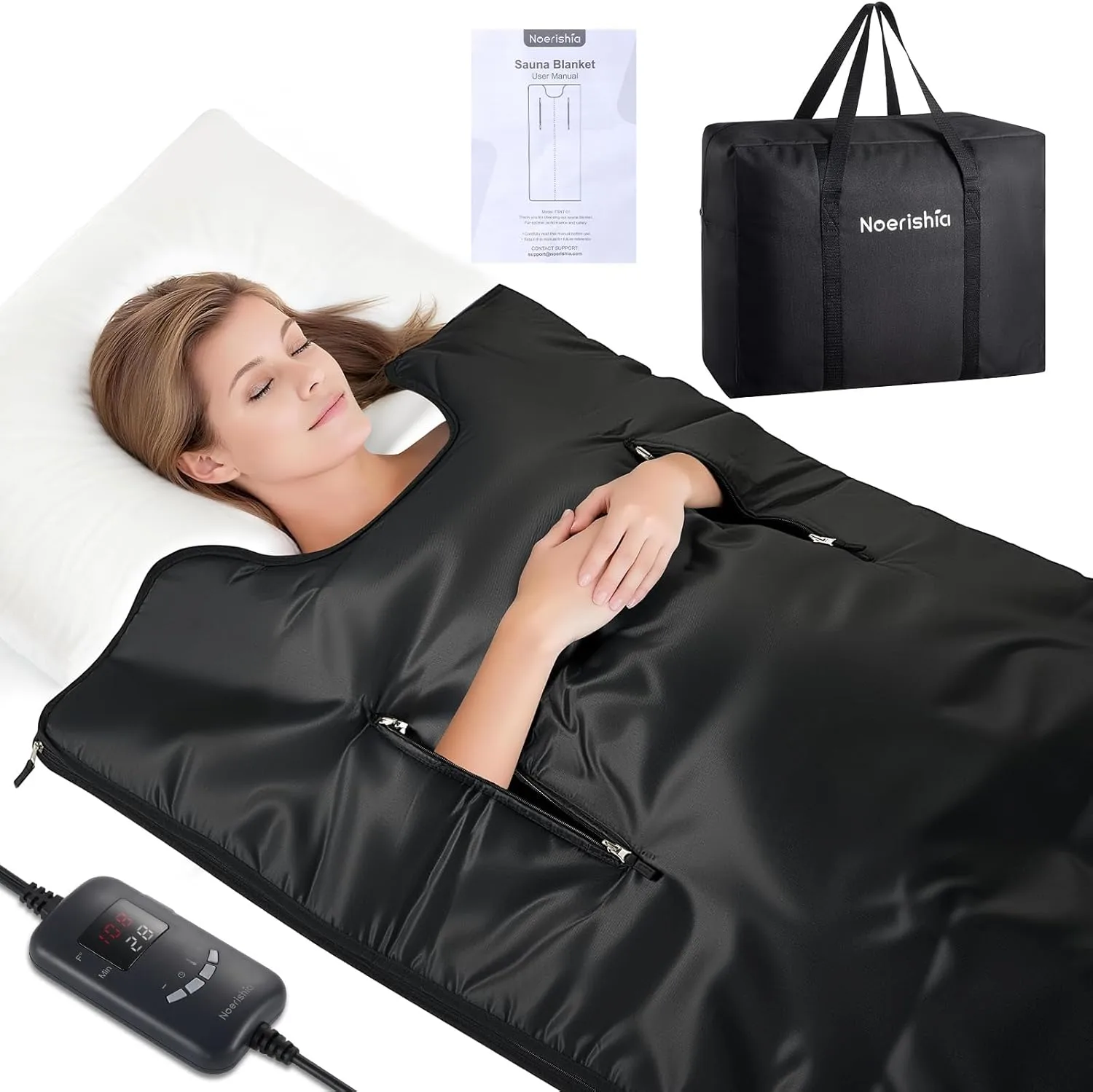 noerishia Portable Infrared Sauna Blanket for affordable home heat therapy