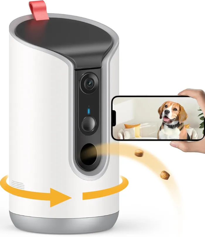 TKENPRO 2K Pet Camera Treat Dispenser