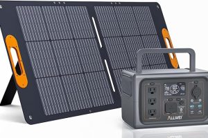 ALLWEI 500W Solar Generator with 100W Solar Panel