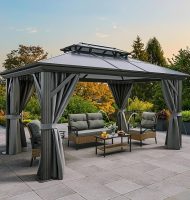 YITAHOME 10x12FT Hard-Top Gazebo Double Roof Canopy